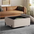 Studio Living Kensington Large Storage Ottoman in Taupe Velvet Upholstery