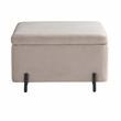 Studio Living Kensington Large Storage Ottoman in Taupe Velvet Upholstery