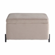 Studio Living Kensington Large Storage Ottoman in Taupe Velvet Upholstery