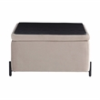 Studio Living Kensington Large Storage Ottoman in Taupe Velvet Upholstery