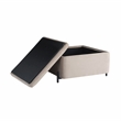 Studio Living Kensington Large Storage Ottoman in Taupe Velvet Upholstery