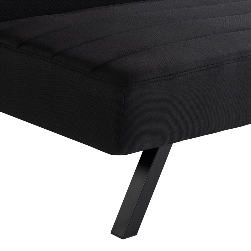 Serta Dawson Convertible Sofa in Black Fabric Upholstery