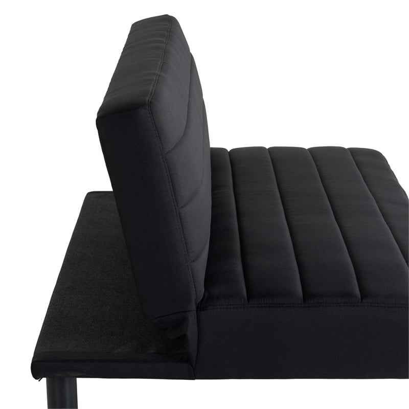 Serta Dawson Convertible Sofa in Black Fabric Upholstery