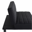 Serta Dawson Convertible Sofa in Black Fabric Upholstery