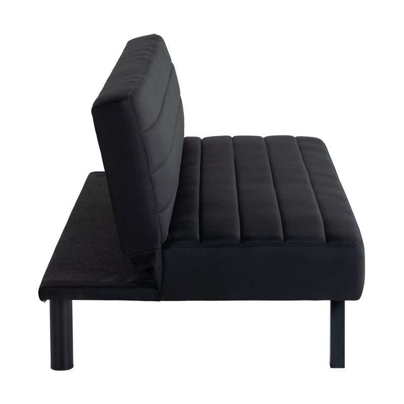 Serta Dawson Convertible Sofa in Black Fabric Upholstery