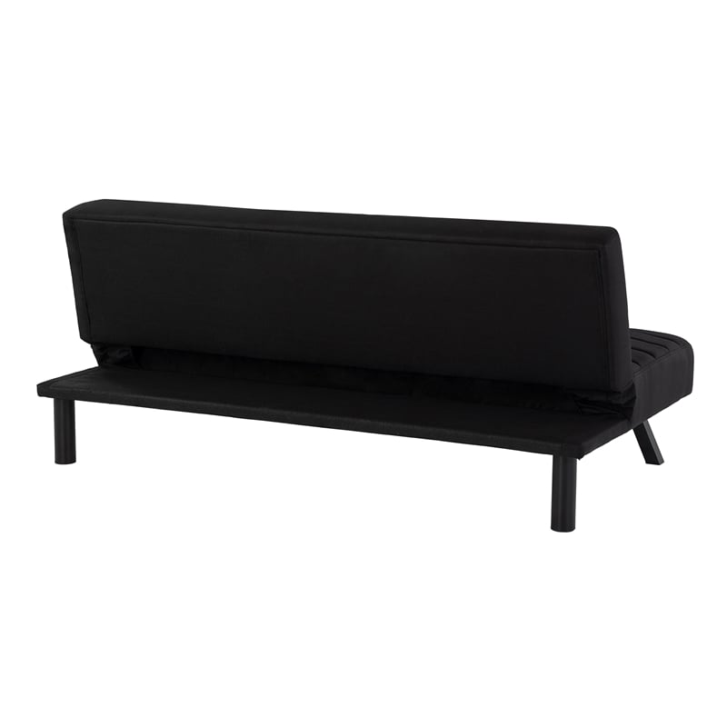 Serta Dawson Convertible Sofa in Black Fabric Upholstery