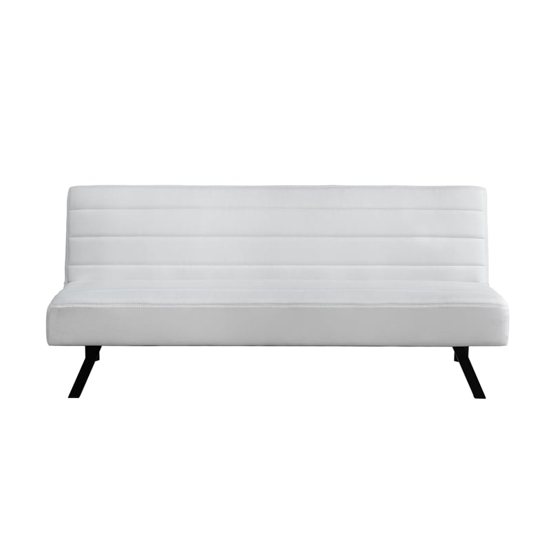 Serta Dawson Convertible Sofa in Ivory Fabric Upholstery