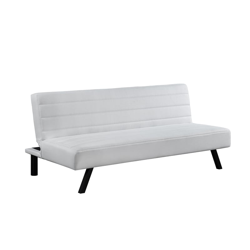 Serta Dawson Convertible Sofa in Ivory Fabric Upholstery