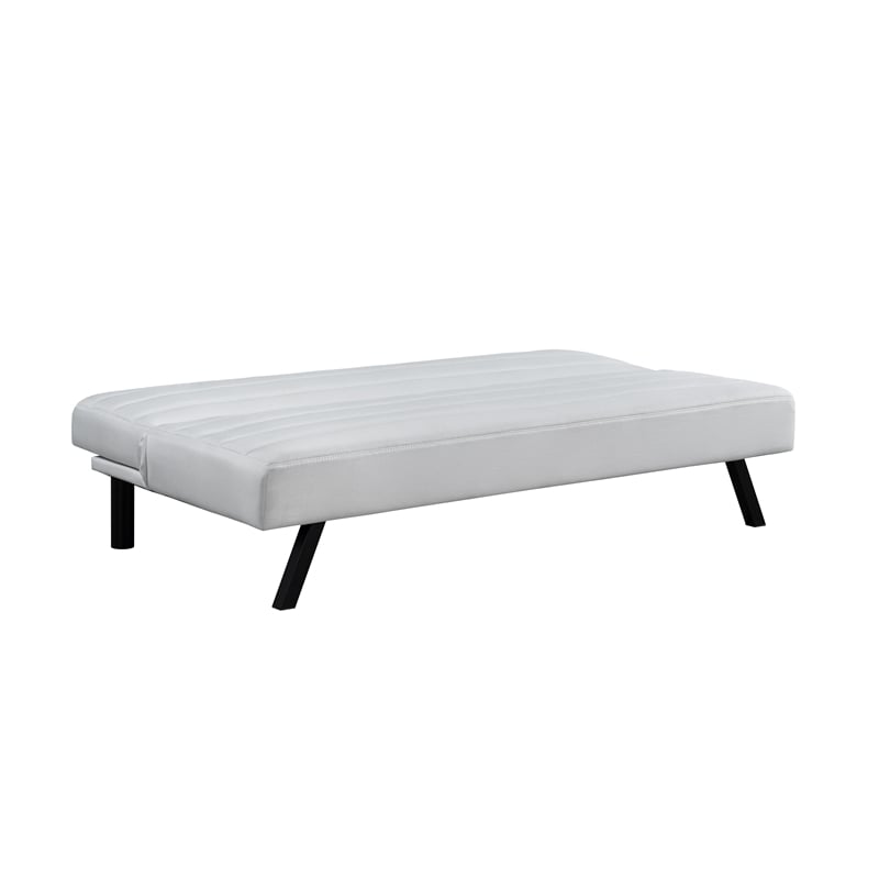 Serta Dawson Convertible Sofa in Ivory Fabric Upholstery