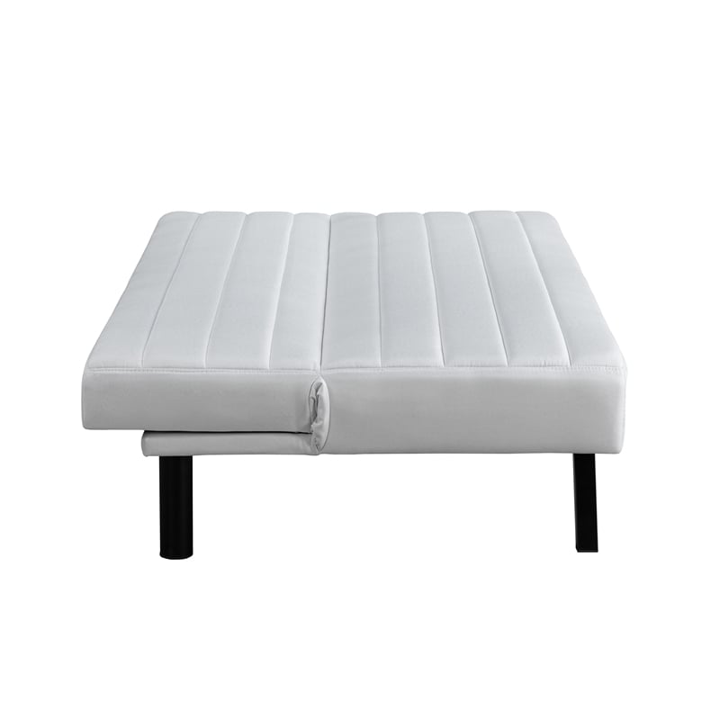 Serta Dawson Convertible Sofa in Ivory Fabric Upholstery