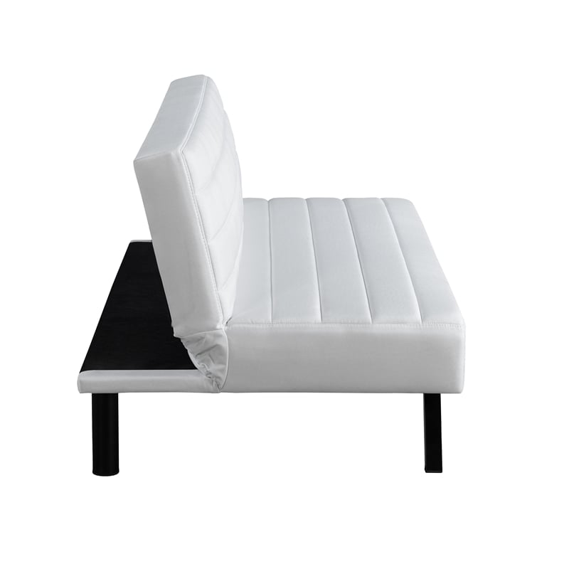 Serta Dawson Convertible Sofa in Ivory Fabric Upholstery