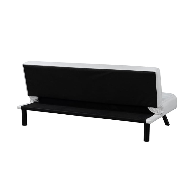 Serta Dawson Convertible Sofa in Ivory Fabric Upholstery
