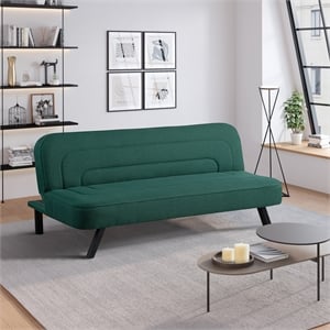 Serta Fenton Convertible Sofa in Green Fabric Upholstery