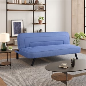 Serta Fenton Convertible Sofa in Blue Fabric Upholstery