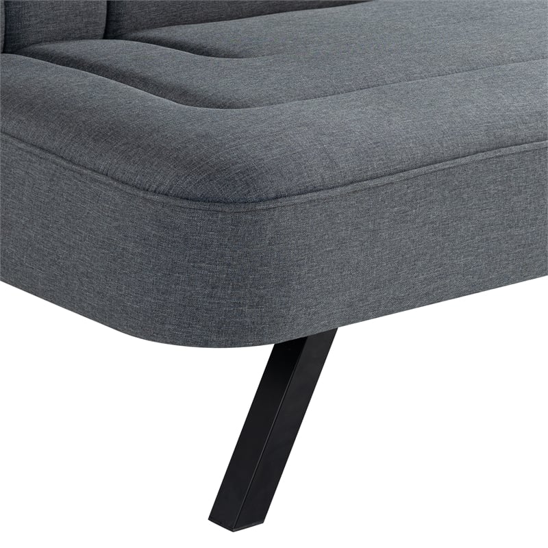 Serta Fenton Convertible Sofa in Charcoal Fabric Upholstery