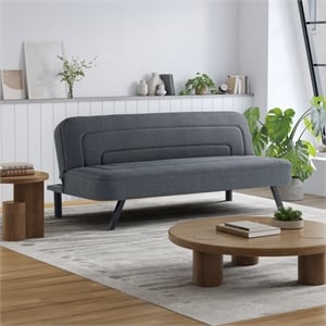 Serta Fenton Convertible Sofa in Charcoal Fabric Upholstery