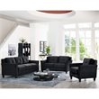 LifeStyle Solutions Hartford 3 Piece Microfiber Sofa Set in Black
