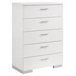 Felicity 5-drawer Bedroom Chest White High Gloss