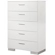 Felicity 5-drawer Bedroom Chest White High Gloss