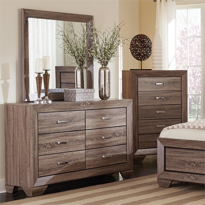 Kauffman 6-drawer Dresser Washed Taupe