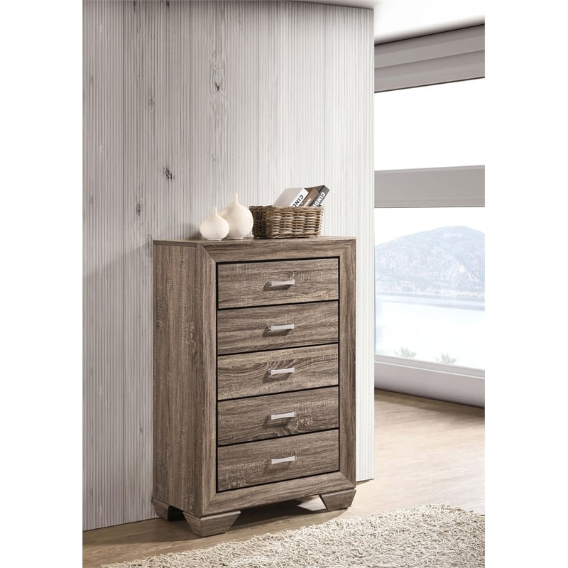 Kauffman 5-drawer Bedroom Chest Washed Taupe