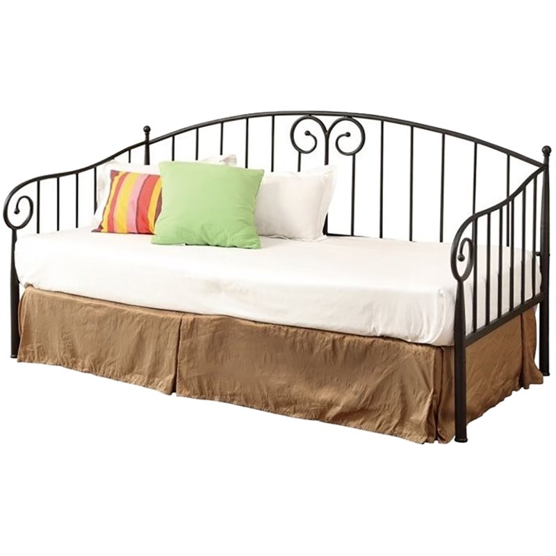 Coaster Grover Traditional Twin Metal Daybed with Scrolled Accents in Black