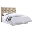 Chloe Upholstered Queen Panel Headboard Oatmeal