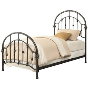 coaster maywood metal bed with headboard in bronze
