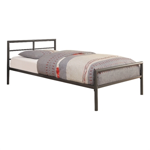 Coaster Fisher Contemporary Metal Twin Platform Bed in Gunmetal Gray