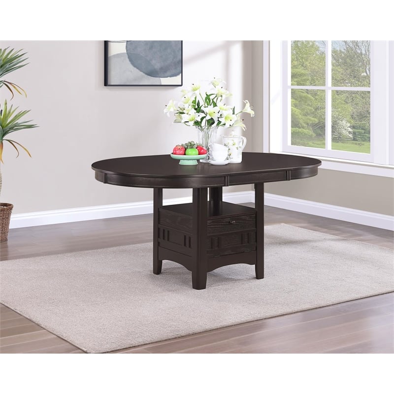 Lavon Oval 60-inch Extension Leaf Dining Table Espresso
