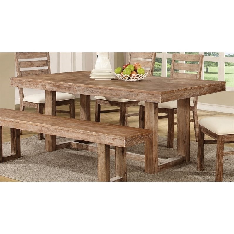 Coaster Elmwood U Base Dining Table In Wire Brushed Nutmeg 105541 Coaster Elmwood U Base Dining Table In Wire Brushed Nutmeg