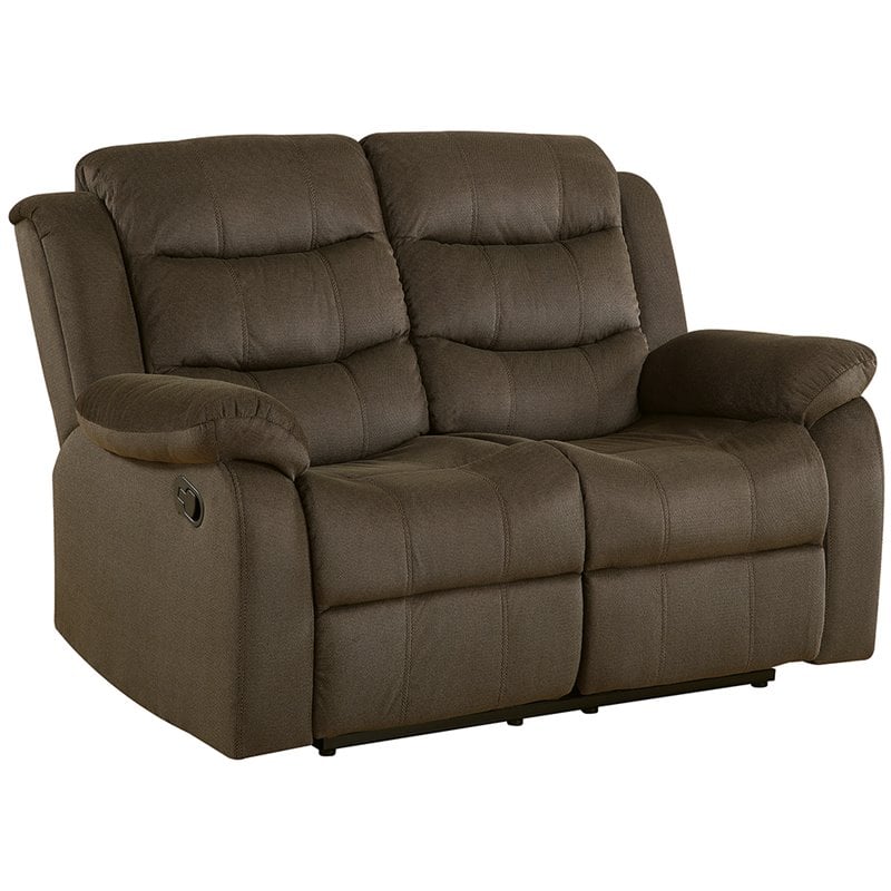 Coaster Rodman Velvet Reclining Loveseat in Chocolate ...