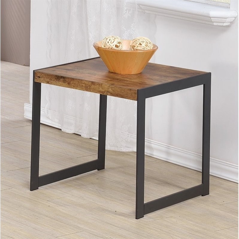 Coaster Rustic End Table in Antique Nutmeg 704027