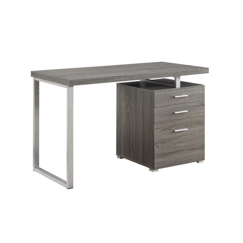 Coaster Hilliard 3 Drawer Computer Desk In Weathered Gray 800520