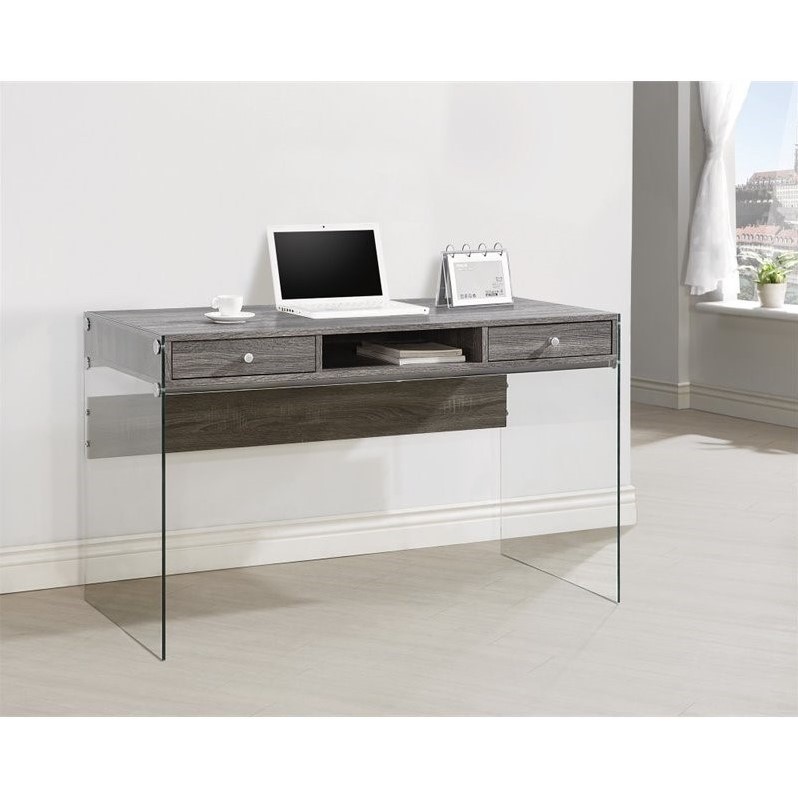 Coaster Hilliard 3 Drawer Computer Desk in Weathered Gray 