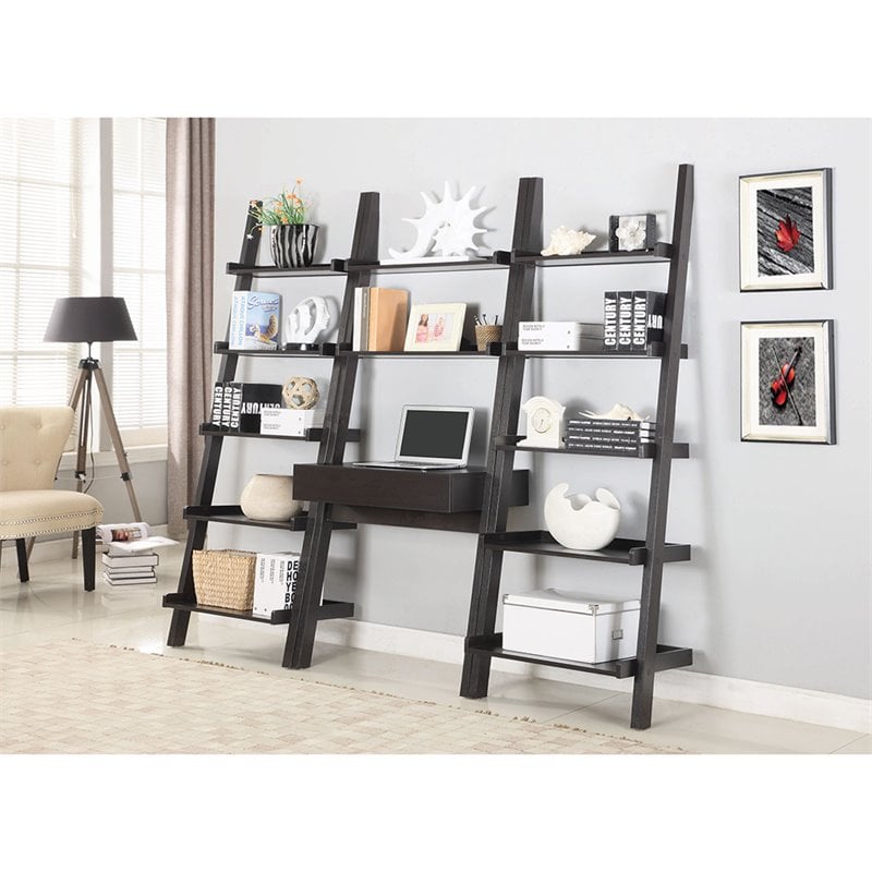 Coaster Colella 5 Shelf Ladder Bookcase, Black 5 Shelf Ladder Bookcase