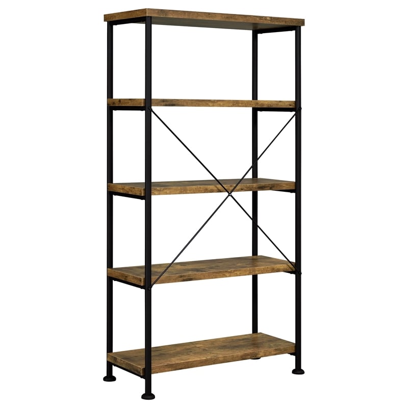 Coaster Analiese Engineered Wood 63-inch 4-shelf Bookshelf Rustic Nutmeg