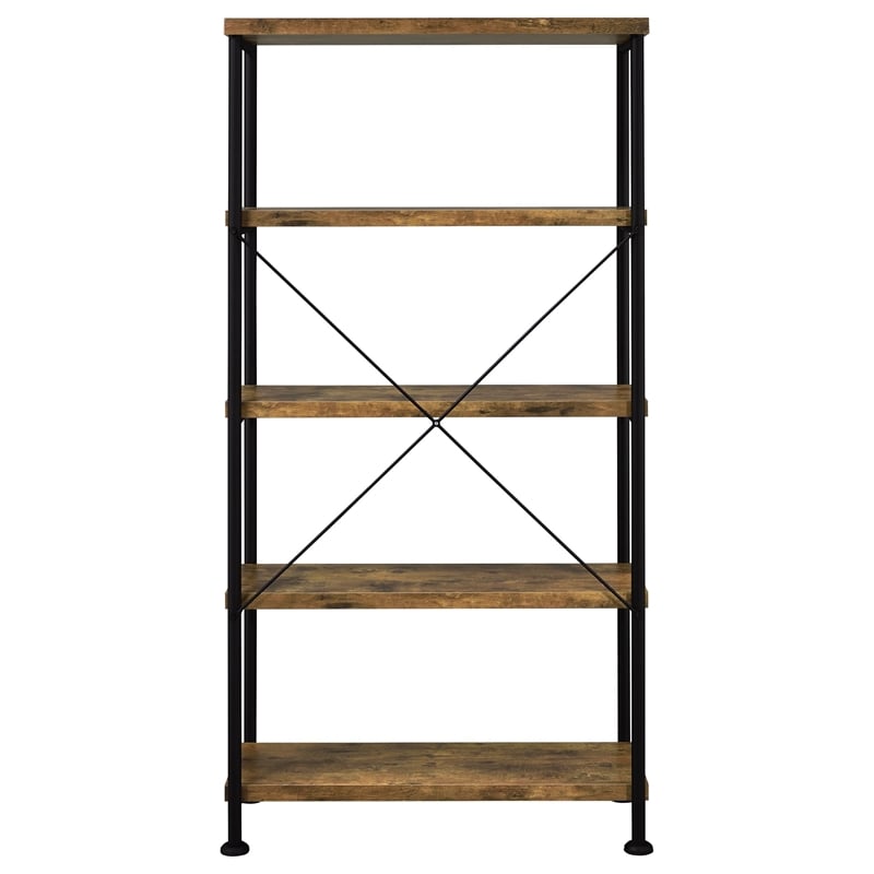 Coaster Analiese Engineered Wood 63-inch 4-shelf Bookshelf Rustic Nutmeg
