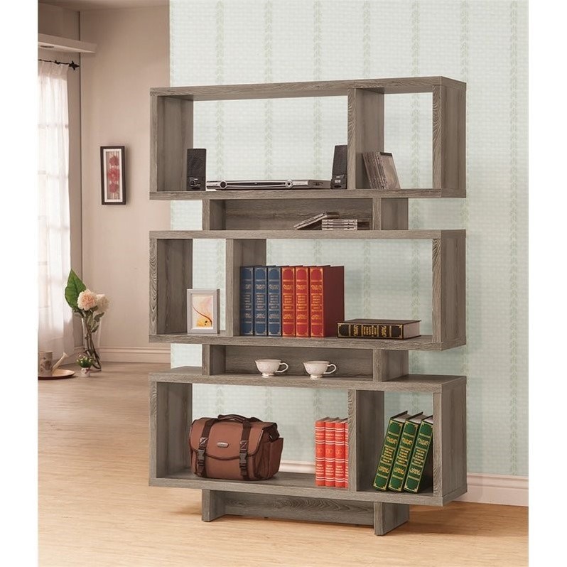 Coaster Contemporary Bookcase in Dark Gray 800554