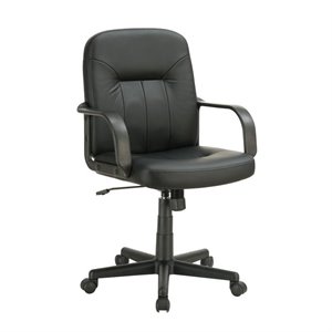coaster adjustable faux leather office chair in black