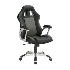 coaster contemporary adjustable office chair in black and gray