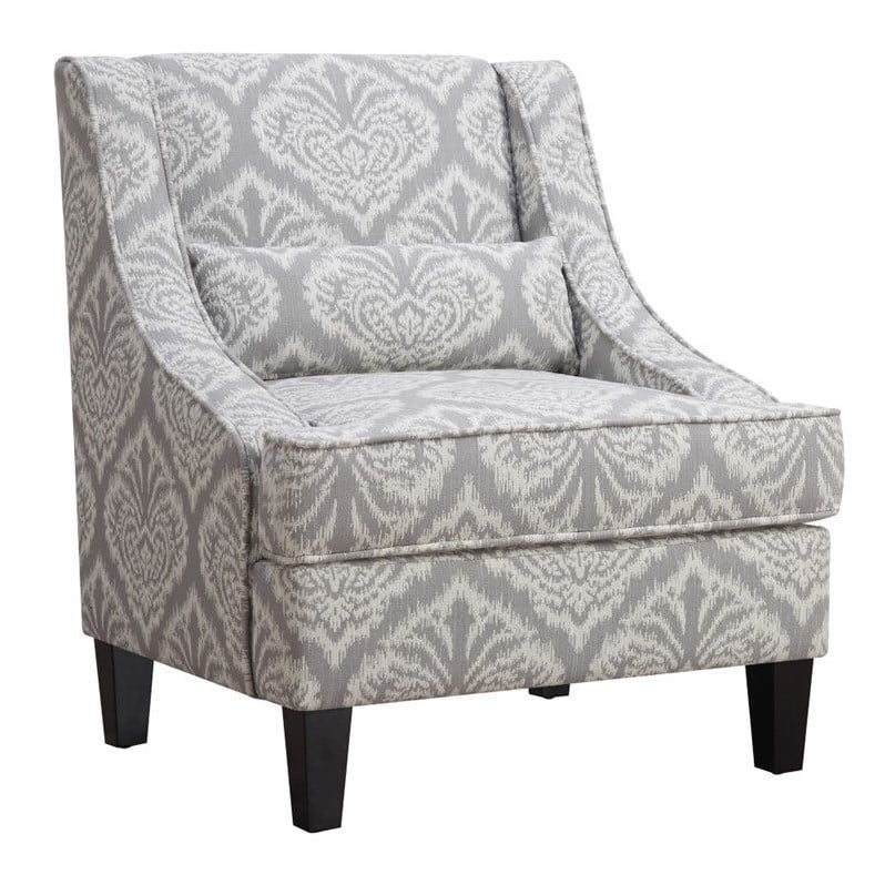 Coaster Jacquard Pattern Accent Chair in Gray and White | eBay