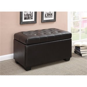 Coaster Tufted Storage Bench in Chocolate