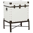 Coaster Contemporary Wood Accent Cabinet with Nailhead Trim in White