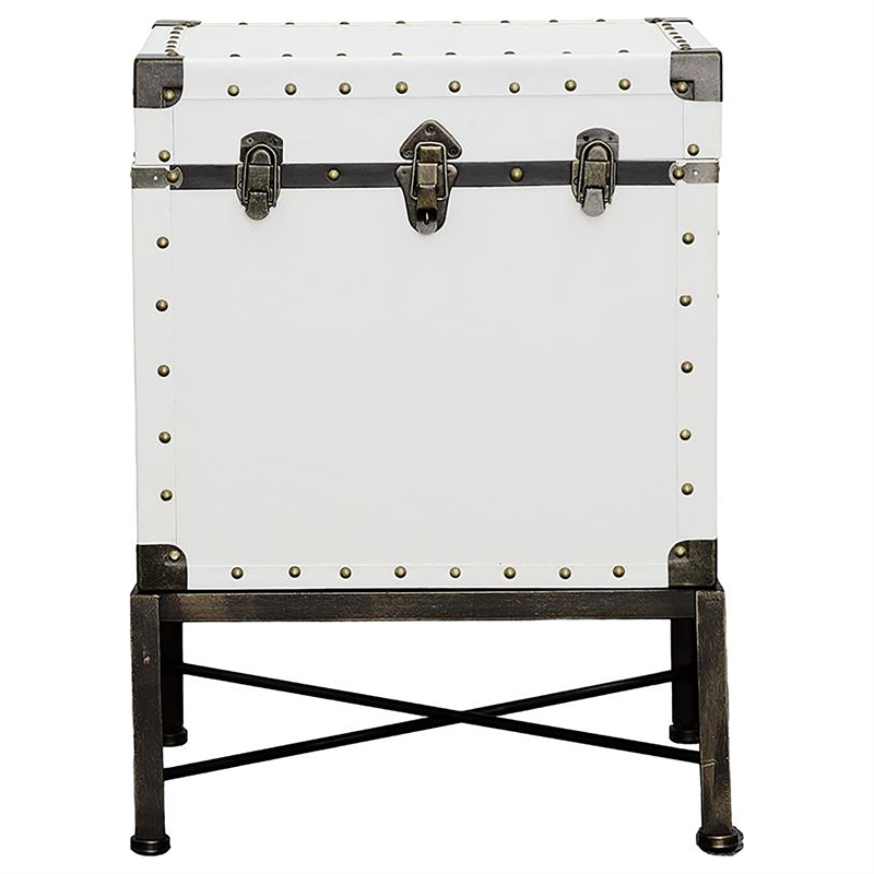 Coaster Contemporary Wood Accent Cabinet with Nailhead Trim in White