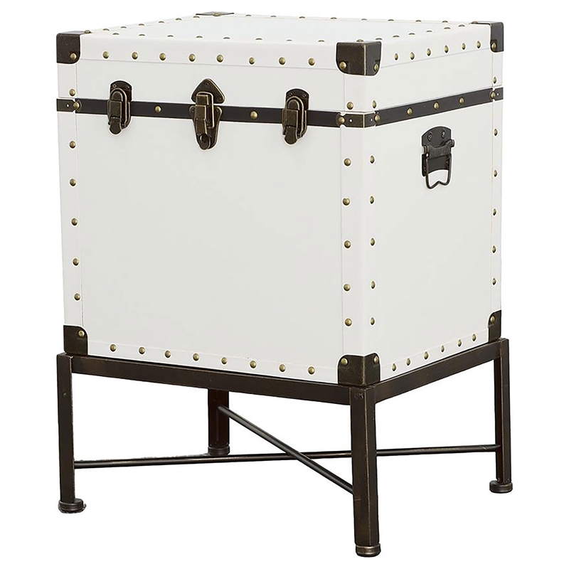 Coaster Contemporary Wood Accent Cabinet with Nailhead Trim in White