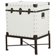 Coaster Contemporary Wood Accent Cabinet with Nailhead Trim in White