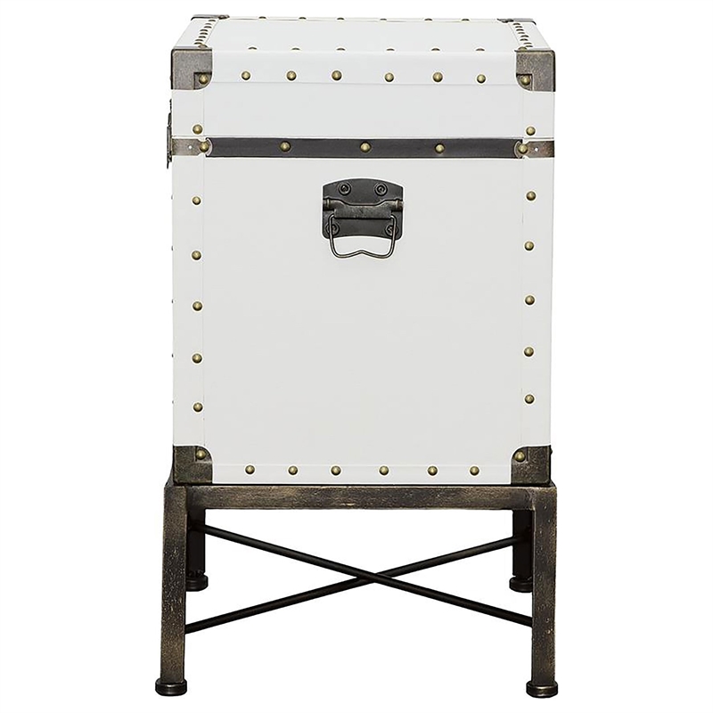 Coaster Contemporary Wood Accent Cabinet with Nailhead Trim in White