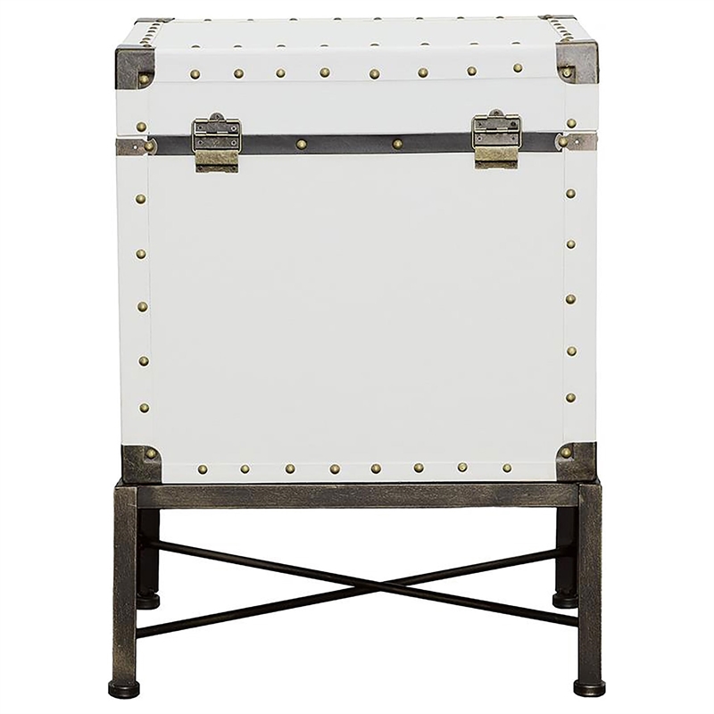 Coaster Contemporary Wood Accent Cabinet with Nailhead Trim in White