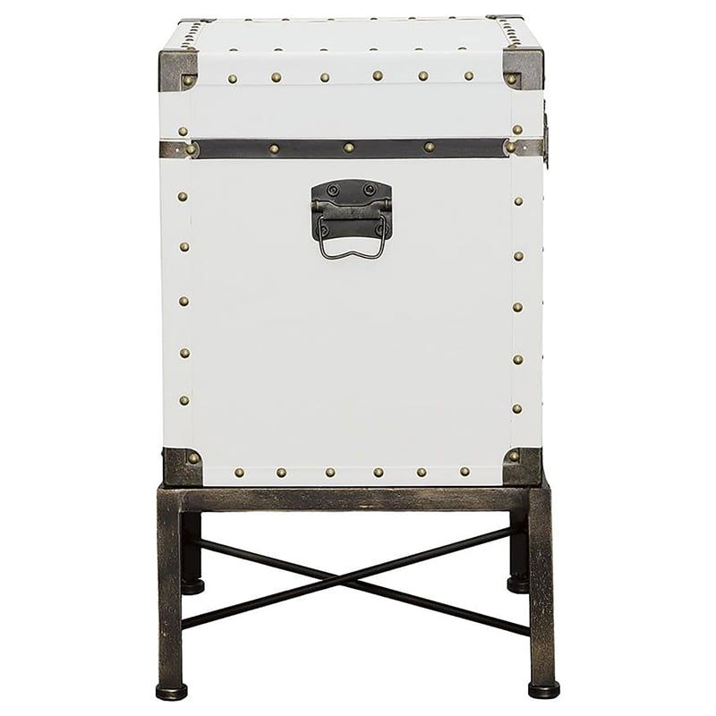 Coaster Contemporary Wood Accent Cabinet with Nailhead Trim in White